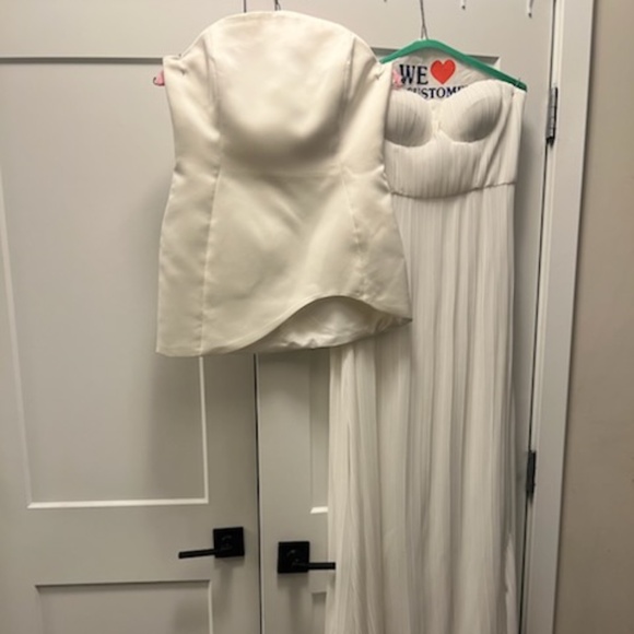 Juno Strapless Pleated Maxi Gown - White - Picture 3 of 5